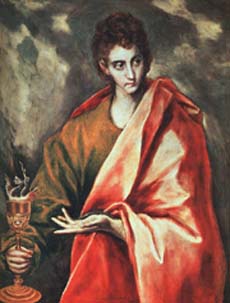 El Greco: Święty Jan Ewangelista, olej na płótnie 1600