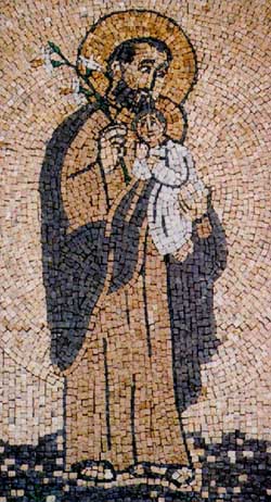 Święty Józef z Dzieciątkiem, mozaika nieznanego artysty