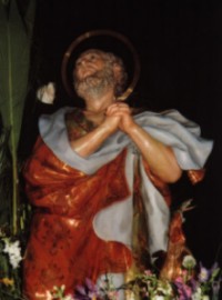 Rafael Grafia Jornet: Święty Piotr, rzeźba drewniana,polichromowana, 1960