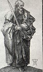 Albrecht Duerer: Święty Szymon, grafika, 1523